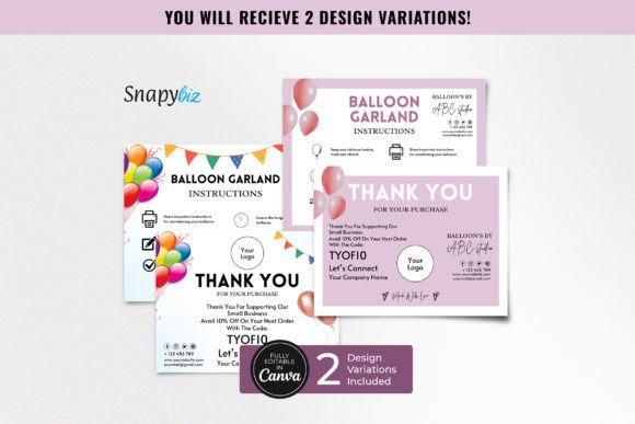 Canva Balloon Garland Instructions Card: A Professional Template for Small Businesses