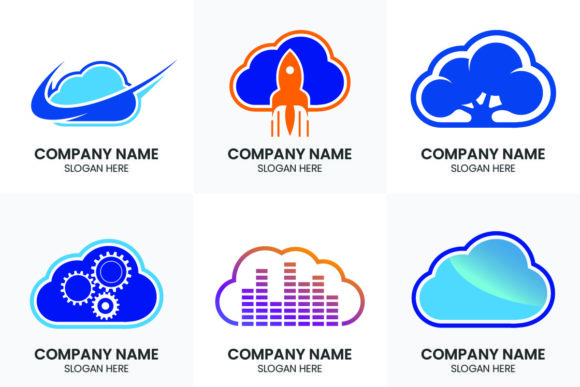 Cloud Computing Icon Vector Logo Set for Modern Branding