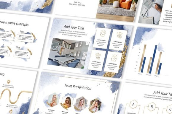 Elevate Your Brand with the Watercolor Gold Powerpoint Template