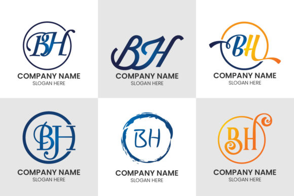 Initial Letter B H Logo Set: A Modern Monogram Toolkit