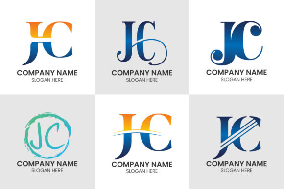 Initial Letter J C Logo Set: A Creative Monogram for Modern Branding