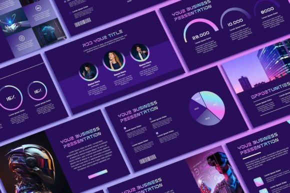 Purple Futuristic Powerpoint Template: A Designer's Review