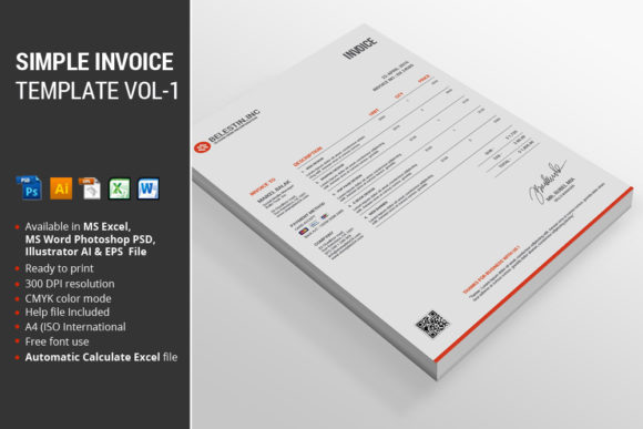 Simple Invoice Template Vol-1: Professional Billing Made Easy